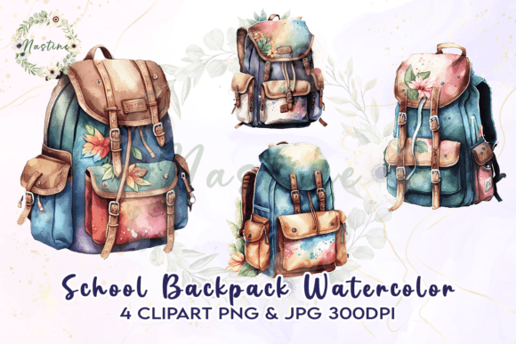 Back to School Backpack Watercolor: A Versatile Digital Asset for Creative Professionals and Educators