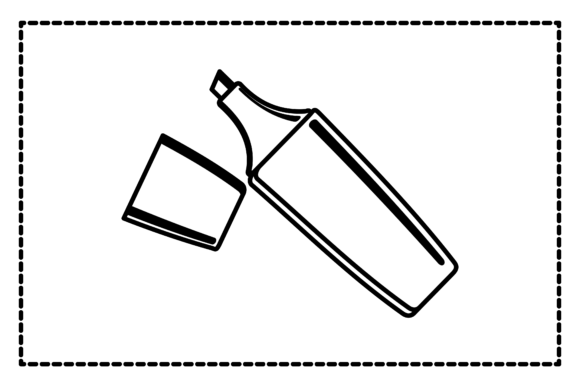 Back to School Highlighter Outline Icon