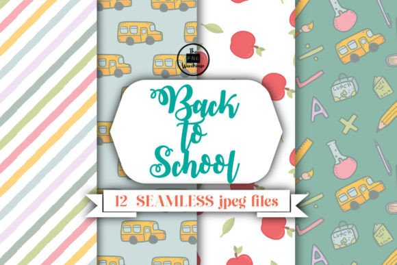 Back to School Seamless JPEG Patterns