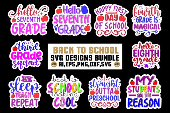Back to School Sticker Designs Bundle: Creative, Versatile, and Ready for Real-Life Use