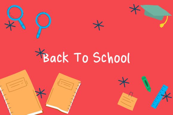 Red Background Back to School